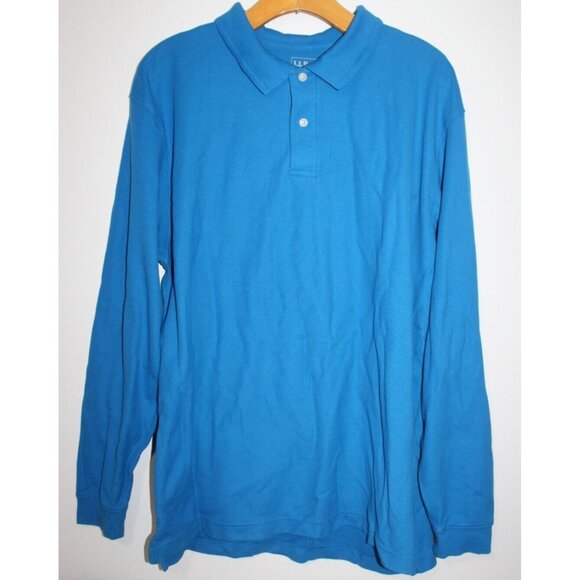 L.L. Bean Other - LL Bean Mens Blue Long Sleeve Cotton Polo Shirt L